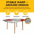 thumbnail image 4 of Red Grey Table Cloths for 3 Foot Rectangle Tables, Abstract Geometric Color Block Oil Painting Patio Waterproof Elastic Fitted Tablecloths, Washable Rectangular Table Cover for Camping, 4 of 8