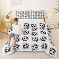 thumbnail image 2 of Castle Fairy Soccer Print Full Size Comforter Sets 3-Piece, Graffiti Splash Bedding Comforter Set, Black White,Black Reversible,1 Comforter and 2 Pillowcases, 2 of 6