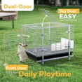 thumbnail image 2 of HOMESTEAD 24" Bunny Cage with Tray, Easy-Clean Rabbit Cage, Legs & Frame Included, Urine Guard, for Rabbits, Ferrets & Hedgehogs, 2 of 9