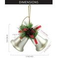 thumbnail image 6 of AuldHome Design Wall Hanging Silver Bells; Vintage Rustic Christmas Bells Door Hanger or Wreath Christmas Decoration, 6 of 6
