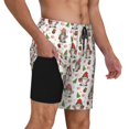 thumbnail image 2 of Vsdgher Merry Christmas Santa for Mens Swim Trunks with Compression Liner Swim Shorts Swim Suits Board Shorts-3X-Large, 2 of 6