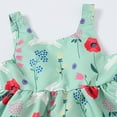 thumbnail image 5 of Coerni Toddler Baby Kids Girls Hawaii Holiday Dress + 𝚂traw Hat Floral Princess Sleeveless Outfits 2pcs Sundress Set, 5 of 9