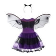 thumbnail image 6 of Favoffer Fall/Winter Girls Purple Mesh Princess Short-Sleeve Dress - Party,Performance,Holiday,Gathering 2-15Y, 6 of 7