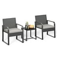 thumbnail image 3 of Patio Furniture Set on Sale, All-Weather Outdoor Rattan Bistro Wicker Chairs with Glass Table for Lawn, Poolside, Porch, Gray, 3 of 8