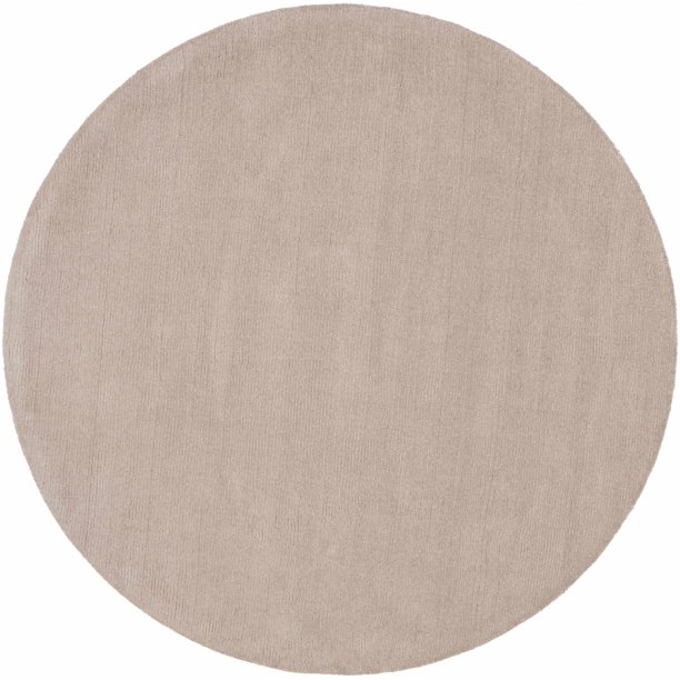 Brockton Solid Wool Modern Farmhouse Round Area Rug Suitable for