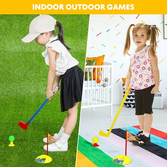 BESTOYARD Plastic Golf Clubs Set Assorted Color for Outdoor and Indoor Family Fun
