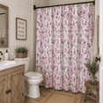 thumbnail image 2 of Serafina Home Hotel Quality Fabric Bathroom Shower Curtain: Floral Leaf Damask - Pink, Gray and White (72 x 70 inches), 2 of 9
