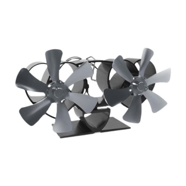 Ventilador de chimenea de usos múltiples, alimentado por calor, no eléctrico, eficiente, con 12 aspas, para sala de combustión Gris