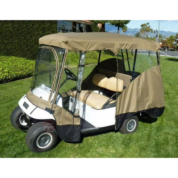 Covered Living Golf Cart Driving Enclosure for 4 Passengers roof up to 80"L, fits Club car, EZGo and Yamaha G model - All Weather