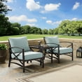 thumbnail image 2 of Crosley Furniture Kaplan 3 Pc Outdoor Seating Set With Mist Cushion - Two Chairs, Side Table, 2 of 8