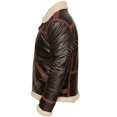 thumbnail image 3 of B3 Bomber Jacket Mens Brown Leather Bomber Jacket B3 Aviator Jacket Mens Brown Leather Jacket Shearling Aviator Jacket Mens Shearling Jacket size XXXL, 3 of 4
