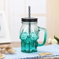 thumbnail image 1 of Yisang Halloween Gradient Colored Glass Cup With Transparent Lid And Straw Cup, 1 of 5