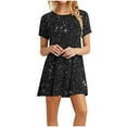thumbnail image 2 of ZZwxWA Sparkly Glitter Dress, Sequin Summer Dress Short Flowy Tiered Tunic Dress for Women Party Club Night Short Sleeve Round Neck Sundress, 2 of 7