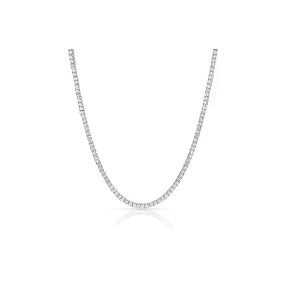 Cate & Chloe Kaylee 18k White Gold Plated Tennis Necklace with Simulated Crystals Gift for Women