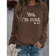 thumbnail image 2 of Sudadera con Cuello Redondo para Mujer Sudadera de Manga Larga Estampada Transpirable y Agradable para la Piel para Las Compras Diarias Café Fuente Blanca M, 2 of 5