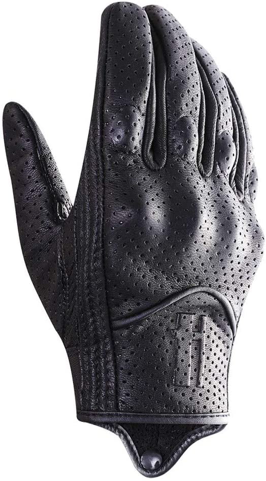 Harssidanzar Motorcycle Gloves for Men,Leather Touch Screen Riding Driving Gloves GM028 