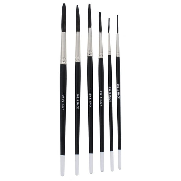 Andrew Mack Brush AM169-0-10 Series 169 Blue Squirrel and Black Synthetic Mix Quill Sizes 0-10 Pinstriping Brushes