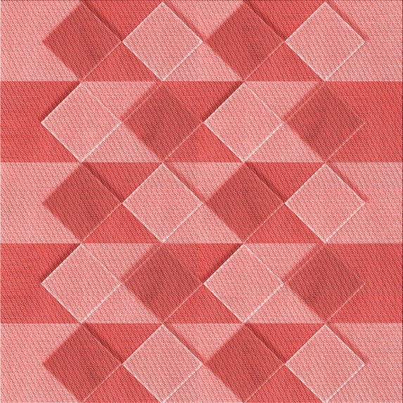 Ahgly Company Indoor Square Patterned Ruby Red Area Rugs, 4' Square