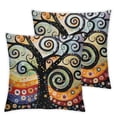 thumbnail image 2 of Acheng Throw Pillow Covers Colorful Circles Dots Tree of Life Soft Square Pillowcase,Cushion Case for Couch Sofa Bed Bedroom Car Living Room,2 pcs White, 2 of 6