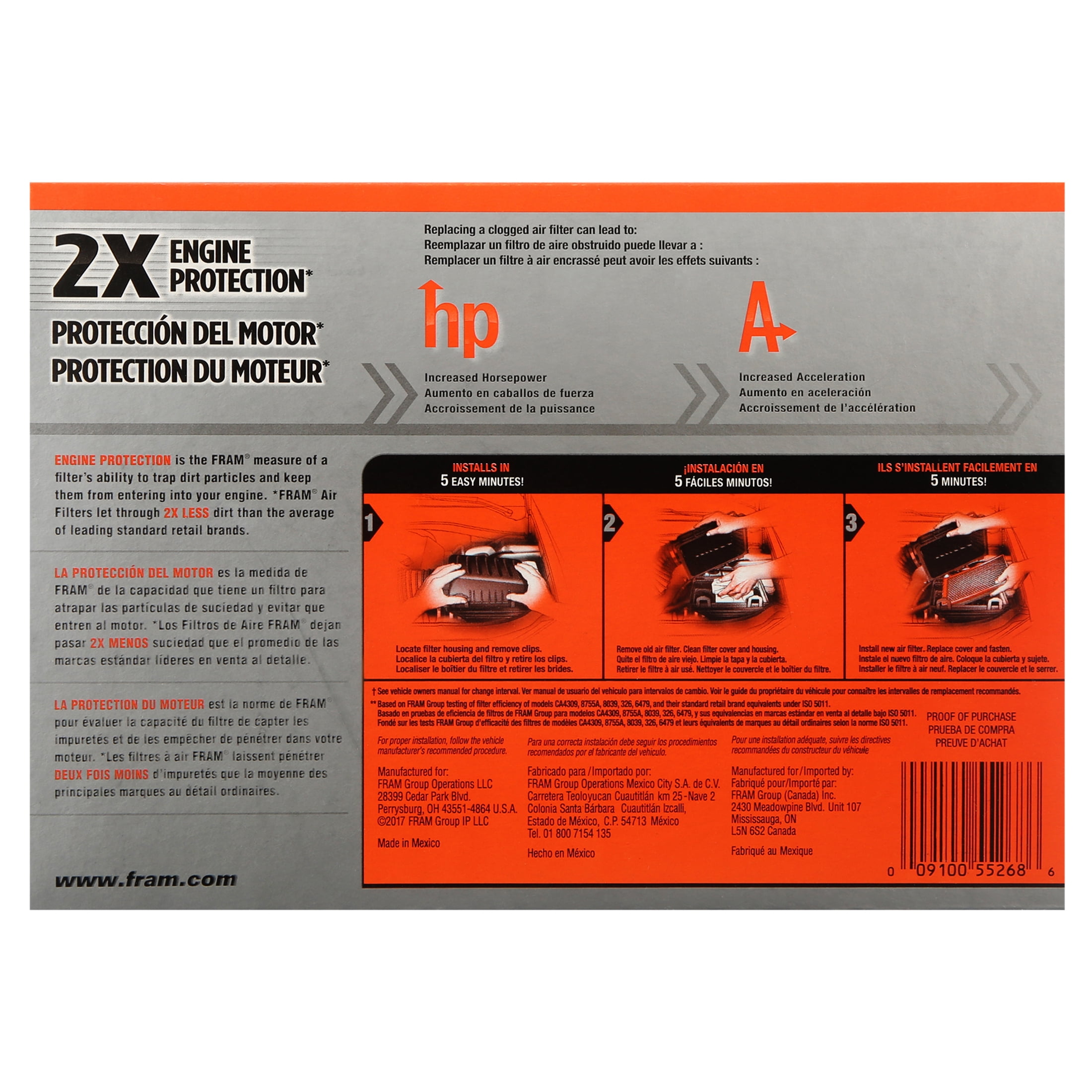 FRAM Extra Guard Air Filter, CA11501 for Select Buick and Chevrolet Vehicles Fits select: 2015-2022 CHEVROLET TRAX, 2013-2022 BUICK ENCORE