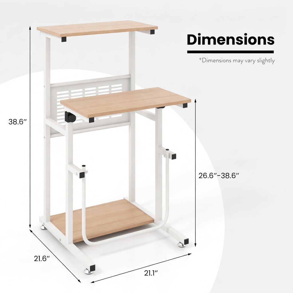 Yardi Yard Standing Desk for Small Space Sit Stand Desk with Height Adjustable Desktop, Office Furniture, Laptop Stand for Home and Office