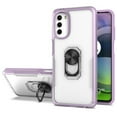 thumbnail image 3 of For Apple iPhone 14 Pro Max (6.7") Transparent Hybrid PC Magnetic Ring Stand (Fit Car Mount) Detachable Frame Phone Case Cover by Xpression - Clear + Purple, 3 of 7