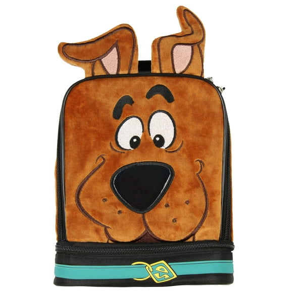 Scooby Doo Character Embroidered Face with 3D Ears Insulated Dual Compartment Lunch Bag Lunch Box Tote