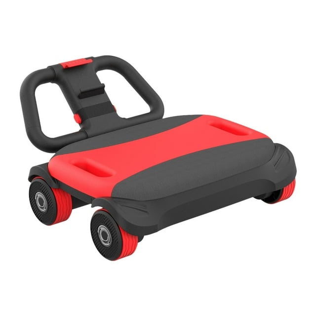 Rodillo abdominal de 4 ruedas, equipo de fortalecimiento del core, culturismo profesional rojo