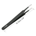 thumbnail image 2 of ESD Anti-static Stainless Steel Tweezers Blunt Tip 4.7 Inch Long 2pcs, 2 of 4