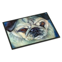 Carolines Treasures 7422JMAT Pug in Thought Doormat 24x36 36"L x 24"W multicolor