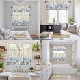thumbnail image 6 of Blue Hydrangea Kitchen Curtains Sets for Windows 36 Inch Length, Pink Flowers Spring Botanical Country Plants Rod Pocket Window Treatments Tier Curtains and Valances Set for Bedroom/Bathroom, 6 of 8