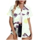 thumbnail image 1 of Pantalones Cortos para las Mujeres Sexy, Blusas de Estilo Hawaiano Impreso, Botón Arriba Cuello Turndown Superior, 1 of 6