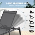 thumbnail image 2 of Dark Gray Aluminum Outdoor Chaise Lounge Chair, 5-Position Adjustable Patio Recliner YXY, 2 of 9