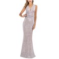 thumbnail image 2 of Elainilye Fashion Wedding Guest Dress Sequin Slip Dress Sparkly Glitter Party Club Long Skirt Wrap Evening Formal Dress,Silver, 2 of 4