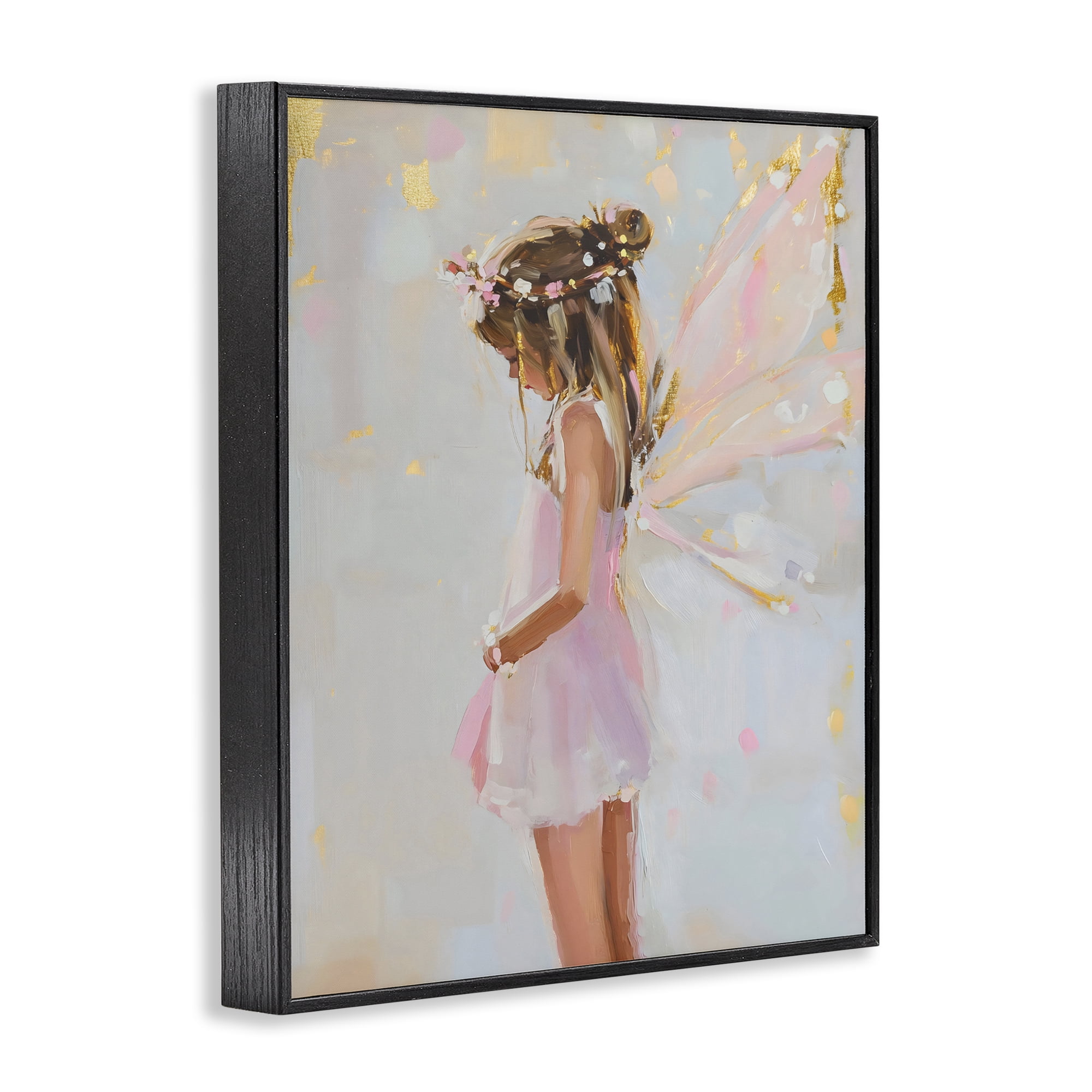 Stupell Industries Youthful Fairy Girl Black Framed Giclee Art, design by The Prints Vibe