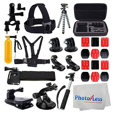 Accessory Bundle for GoPro + Medium Carrying Case + Floating Handle + Extendable Monopod + Card Reader + Head Strap + Chest Strap + Wrist Strap + Flexible Tripod - Ultimate Accessory