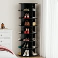 thumbnail image 5 of SpaceAid Rotating Shoe Rack Tower 7 Tier, Display Lazy Susan, Black, 23.2"D x 23.2"W x 63"H, 5 of 6