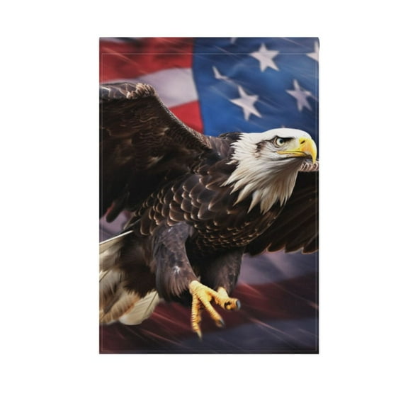 Garden Flag 12"x18" Eagle with American Flag Double-Sided Yard Flags for Outside Outdoor All Seasonal Decoration