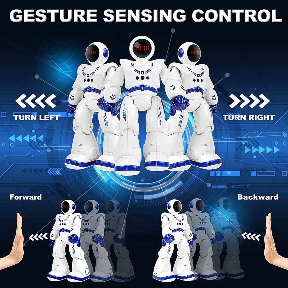 Tyethy Robot Toys for Kids, RC Smart Robot with Walking Singing Dancing Programmable Gesture Sensing Remote Control Robot Toy for  Ages 3+ Christmas Birthday Gifts