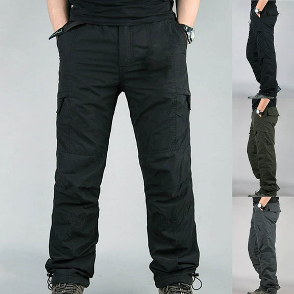 safuny Men's Cargo Pants Ripstop Tranning Pants for Men Work Pants Lightweight Outdoor Hiking Pants Men Green L