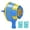 Blue, variant on Handheld Toy Air Cannon | Air Cannon, Single Shot Air Cannon, Air Blaster, Handheld Air Cannon Gun for Bubble Play, Battery-Free Outdoor Party Game (Blue)