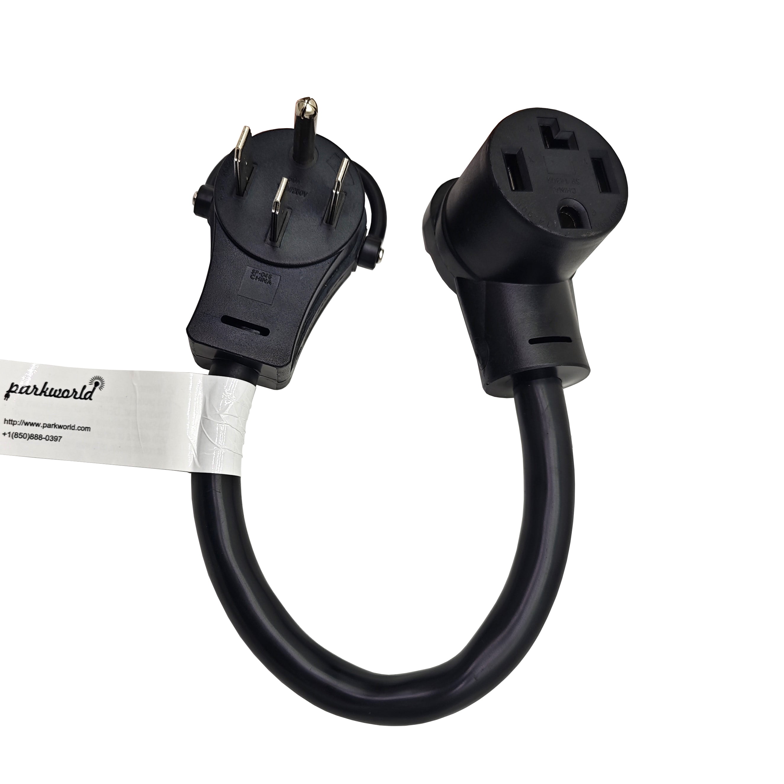 Parkworld 886658 NEMA 14 series AC Adapter Cord, RV 14-50P to Dryer 14-30R, 4 prong, 125V/250V