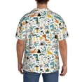 thumbnail image 5 of Vsdgher Cartoon Dinosaur Print Men's Wrinkle Free Untucked Cuban Shirt Business Casual Button Down Shirts Short Sleeve Shirt, 5 of 7