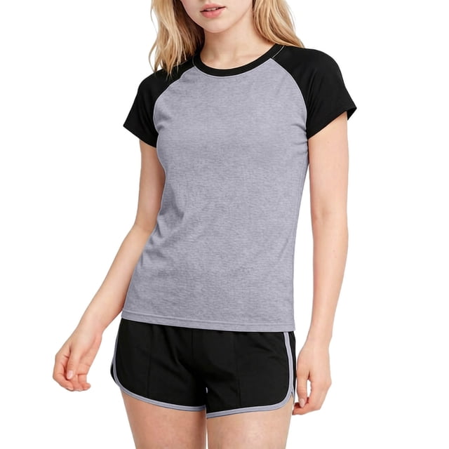 Zpanxa Girls Outfits Solid Color Round Neck Short Sleeve Quick Dry Athletic T Shirt with Shorts Set 3-4 Years