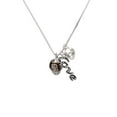 thumbnail image 2 of Delight Jewelry Silvertone Chinese Pattern on Black Spinners - Love and Lock Charm Necklace, 18"+1", 2 of 4