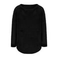 thumbnail image 4 of BLVB Womens Winter Warm Tops Long Sleeve Fuzzy Fleece Pullover Crewneck Soft Casual Sweaters Fall Clothes Loungewear, 4 of 6