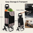 thumbnail image 4 of Folding Shopping Cart, Heavy Duty Grocery Cart with Wheels, Easy Stair-Climbing Large Utility Cart Trolley for Groceries, Laundry, Pantry, Garage，Black, 4 of 10