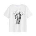 thumbnail image 3 of Camisetas de manga corta para mujer, camisetas informales, novedad, ropa de calle, camisetas con cuello redondo para uso diario, vacaciones en la calle, caminar blanco, 3 of 8
