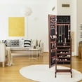 thumbnail image 4 of Costway Mirrored Jewelry Cabinet Armoire Organizer Storage Box w/ Stand Christmas Gift, 4 of 10