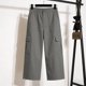 thumbnail image 5 of Pantalones Elásticos de la Cintura para las Mujeres Color Sólido Capris de Longitud Completa con Bolsillos, Mujeres Elásticas de la Cintura Capris de Verano, 5 of 7